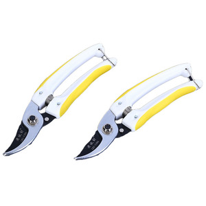 Bypass Pruning Shears Stainless Steel 130mm Yellow White Handle For Gardening Landscaping Trim Diameter 20-30mm - Product Image 4