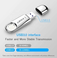 EAGET Custom Metal OTG 64GB 128GB 256GB Memori USB 3.0 Pendrive Flashdisk Sidik Jari USB Flash Drive