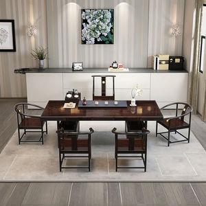 Chenshijian grande moderno semplice stile cinese antico tavolo da tè combinazione massello legno ebano tavoli da caffè integrati - Product Image 1