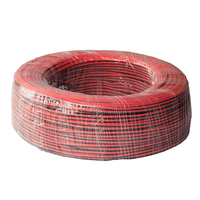 Fil de cuivre étamé torsadé parallèle rouge et noir 2 conducteurs 22 AWG, résistant à la chaleur 200°C, 600V, en silicone