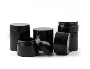 Bocaux ronds personnalisés en plastique PET noir pour mascara, poudre libre, aliments et rangement de voyage - Capacités variées - Product Image 2