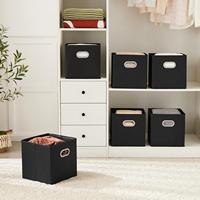 Boîtes de rangement en tissu, cubes, paniers, conteneurs avec deux poignées en plastique pour la maison, le placard, la chambre, les tiroirs, les organisateurs