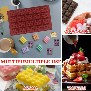 Rectángulo redondo de silicona Mini molde para hacer gofres antiadherente pastel galleta Chocolate Bar hacer molde para hornear - Product Image 5