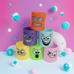 Jouets anti-stress empilables en plastique et caoutchouc, style art populaire personnalisé, arc-en-ciel, avec anneaux à ressort faciaux, tendance mode, cadeaux anti-stress - Product Image 3