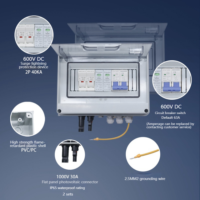 LVMA LMDB Outdoor Waterproof DC1000V DC500V DC1500V Photovoltaic Solar Power Distribution Box 63A IP66 Hybrid Lock