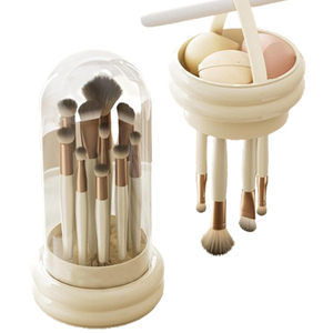 Desktop Plastic Makeup <b>Brush</b> Holder Multi-Angle Rotating Cosmetic Pen Holder Organizer With Lid - Product Image 1