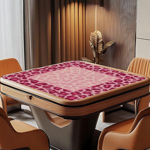 Tapis de mahjong imprimé léopard vibrant, 31,5 pouces, antidérapant, pour poker, jeux de cartes, dominos, motif animal rose magenta - Product Image 4