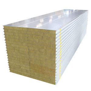 Paneles de techo ignífugos modernos, tablero de aislamiento térmico de lana de roca sándwich de espuma para construcción de casas, paneles sándwich de poliuretano - Product Image 1