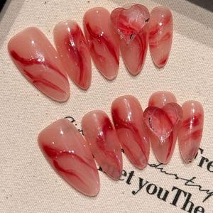 Uñas Postizas Reutilizables <span class=keywords><strong>de</strong></span> Diseño <span class=keywords><strong>de</strong></span> Lujo, Cobertura Completa, Forma Almendrada Mediana, 100% Hechas a Mano, Proveedor <span class=keywords><strong>de</strong></span> Uñas <span class=keywords><strong>de</strong></span> Alta Calidad - Product Image 1