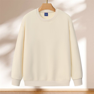 Crew Neck Sweatshirt 320g Cotton Solid Color Daily Wear Restaurant Uniform - Product Image 2