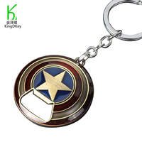 Porte-clés décapsuleur Captain America, accessoires de film américain, décapsuleur bouclier Captain America