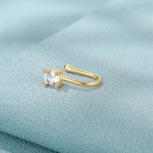 CANNER S925 - Anillo de Nariz en Forma de U de Plata de Ley con Circonita 5A, Joyería para Piercing de Nariz para Chicas - Product Image 3