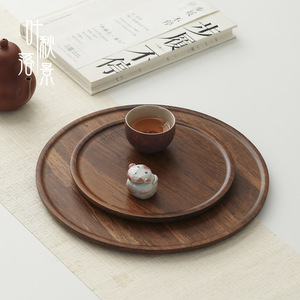 Bandeja de madera de estilo japonés, plato redondo para servir té, café, frutas, uso doméstico XSM YP - Product Image 3
