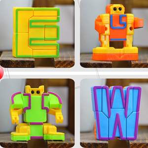 <span class=keywords><strong>Alphabet</strong></span> Robots, figurine d'action éducative, lettres ABC, apprentissage préscolaire, tige, jouet d'enseignement en classe Montessori, 26 pièces - Product Image 3
