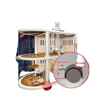 <span class=keywords><strong>Cage</strong></span> pour chat d'intérieur panoramique avec accès au balcon, type de fermeture : aucun, forme : aucune - Product Image 5
