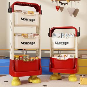 Prateleira de Armazenamento de Brinquedos para Crianças, Prateleira de Armazenamento Multi-camadas para Bebês, Organização Móvel Multifuncional para Lanches, Prateleira de Armazenamento com Fenda - Product Image 1