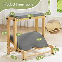 Repose-pieds en bambou réglable à double niveau avec 4 hauteurs, repose-pieds ergonomique pour bureau avec coussin, couleur personnalisable pour le bureau