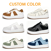 Fabricante de Zapatos Deportivos Casuales para Hombre, de Moda, con Punta Ancha, de Alta Calidad, con Suela Gruesa de Cuero, para Skateboard, OEM ODM