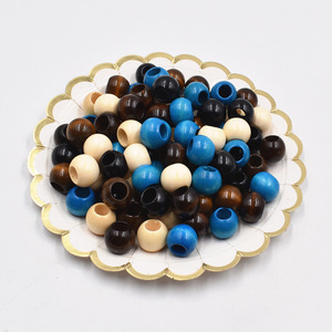 Fabrication de bijoux à bricoler soi-même 20mm grand trou couleur bois naturel rond Lotus <span class=keywords><strong>perles</strong></span> en bois accessoires de chaîne en vrac décoration - Product Image 3