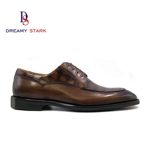 Chaussures habillées et Richelieu pour hommes en cuir véritable de haute qualité, faites à la main, avec motif en relief imitation pierre, logo personnalisé, marque originale - Product Image 3