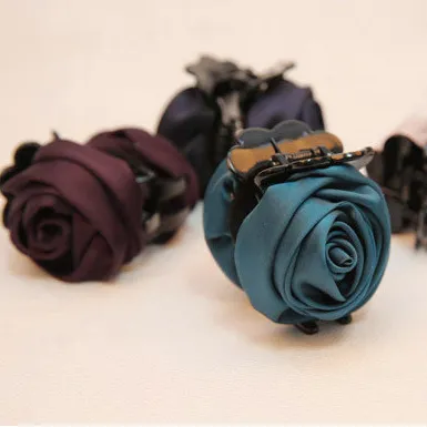 Pushi Korea Haar Mode-accessoires Boutique Winkels Groothandel Rose Haarspeld Bloem Klauw Clip Haar Clips Voor Vrouwen