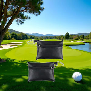 Pochette compacte en cuir pour objets de valeur de golf, sacoche de ceinture sport pour outils, accessoire de golf, porte-tee et porte-balles avec fermeture éclair - Product Image 6