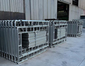 Système d'échafaudage galvanisé avec échelle traversante, structure en H, plateforme d'échafaudage en acier robuste pour support de construction - Product Image 6