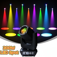 Projecteur LED mobile 200W 8 Gobos 7 couleurs pour DJ, discothèque, soirée, faisceau, wash, stroboscope, effets de scène