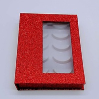 Boîte d'emballage pour faux cils en papier brillant avec strass et paillettes, personnalisable avec votre propre logo, vente en gros