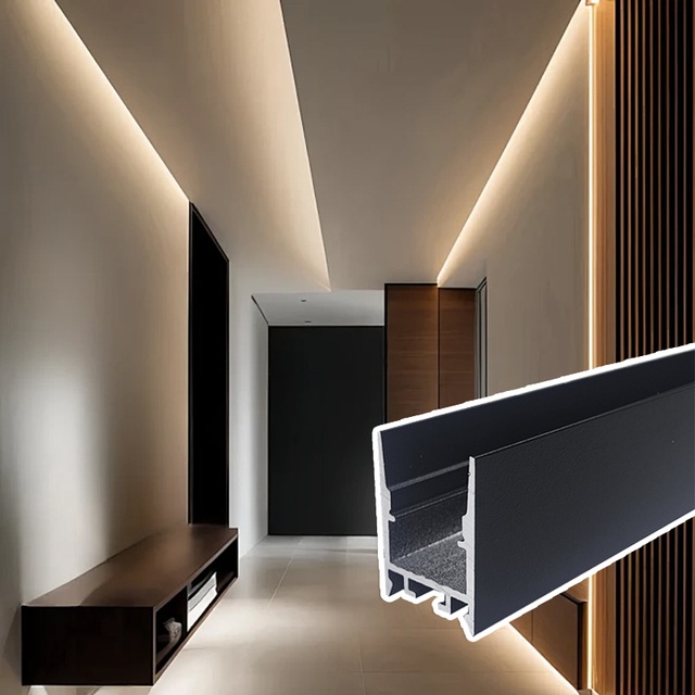 Aluminum Extrusion Double-sided Luminous Corner Ceiling Wall Washer Light Surface Mounted Led Aluminum Profile  Light Profile