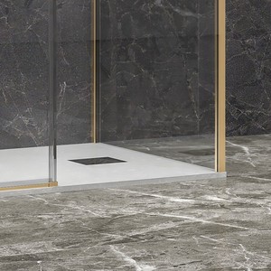 Kamalu KLA-4000G moderno satinato oro 3 lati cabina doccia 70x120x70 porta pieghevole per bagno Hotel o Villa - Product Image 4