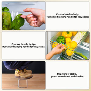 Caja de almacenamiento de plástico transparente para ropa, artículos para el hogar, alimentos y bebidas, gran oferta, almacenamiento rectangular para refrigerador, tres tamaños - Product Image 3