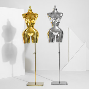 Mannequins de vitrine en plastique plaqués or, grande taille, pour modèles afro-américaines, avec poitrine et fessier généreux, pour magasins de vêtements - Product Image 5