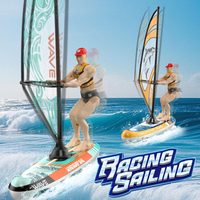 Kayak de course télécommandé 2,4 GHz mini 4 canaux pour jeux aquatiques en extérieur, bateau à pagaies RC pour enfants, portée 30-50 m, piles incluses