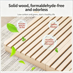 Modern Eco-Friendly Durable Minimalist Solid Wood Platform <strong>Bed</strong> Japanese Tatami Floor <strong>Bed</strong> Frame Queen/<strong>King</strong> <strong>Size</strong> No <strong>Headboard</strong> - Product Image 2