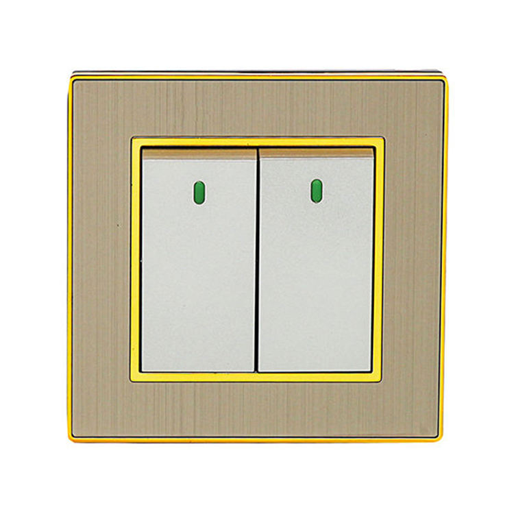 Wholesale OEM UK Standard 10A Metal Light Wall Switch 1/2/3/4 Gang Wall Light Switch for Home