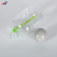 Bouteille de bain de bouche transparente de 410 ml avec bouchon sphérique, personnalisable, pour nettoyage buccal, en plastique