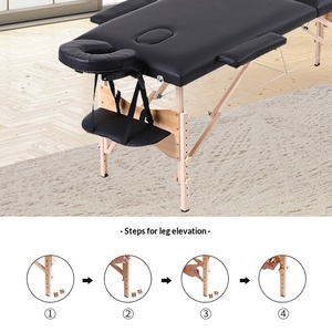 Table <span class=keywords><strong>de</strong></span> massage pliante en bois multi-tailles portable transfrontalière pour physiothérapie et esthétique – Vente en gros usine - Product Image 3