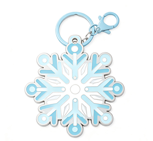 Blue Enamel Snowflake Metal Key Chain Holiday <b>Keyring</b> Winter Hanging Decoration - Product Image 1