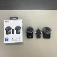 Microphone sans fil F15, Microphone d'enregistrement sans fil F15, Microphone tour de cou deux-en-un et trois-en-un