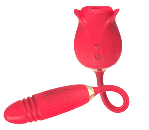 Vibratore erotico del Dildo del punto G delle donne giocattoli del sesso della rosa rossa vibratori di aspirazione del clitoride