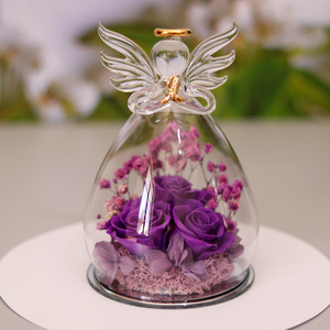 Nueva llegada eterna para siempre eternas <span class=keywords><strong>rosas</strong></span> preservesdas coloridas 3 piezas <span class=keywords><strong>rosas</strong></span> preservadas inmortales en cúpula de cristal de Ángel para el día de la madre - Product Image 6