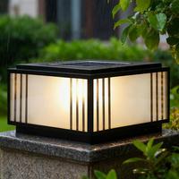 Lampu Taman LED tiang persegi aluminium luar ruangan pilar E27 peringkat IP65 untuk bodi kaca halaman dek rumput 80 kolom persegi