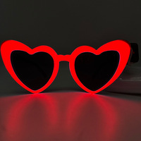 T-Worthy New LED Lunettes EL en forme de coeur Décorations de fête d'Halloween lumineuses pour le festival de musique Disco et Noël
