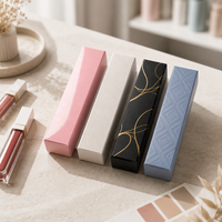 Boîte d'emballage pour gloss à lèvres avec logo personnalisé, boîte cadeau cosmétique recyclable, papier couché, impression offset, taille personnalisée, OEM ODM
