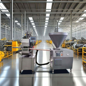 Máquina Embutidora de Salchichas Eléctrica Horizontal, Rellenadora y Retorcedora Automática al Vacío, Comercial para Procesamiento de Carne - Product Image 1