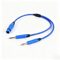 Connecteur XLR mâle-femelle vers double TRS mâle 6,35 mm (1/4 po) – Câble audio Y Splitter avec gaine en PVC pour mixeur, amplificateur, synthétiseur