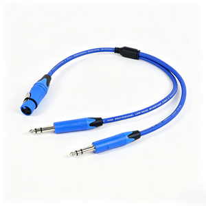 XLR-Stecker auf Dual 6,35mm 1/4" TRS-Stecker Y-Splitter Audio-Patchkabel mit PVC-Ummantelung für Mischpult, Verstärker, Synthesizer - Product Image 1