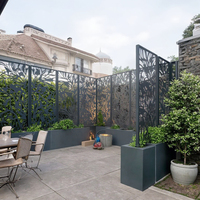 Panneau de clôture en alliage d'aluminium découpé au laser, revêtement poudré, séparateur décoratif, écran d'intimité, clôture de jardin, modélisation 3D