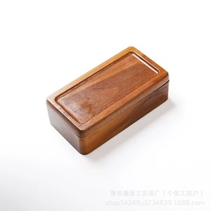 Walnut Wood Jewelry <b>Box</b> 7 Inch Eco-Friendly Storage Case For <b>Earrings</b> And Rings Vintage Solid Wood Travel Organizer - Product Image 5